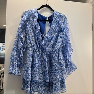 Zara Blue and White Romper